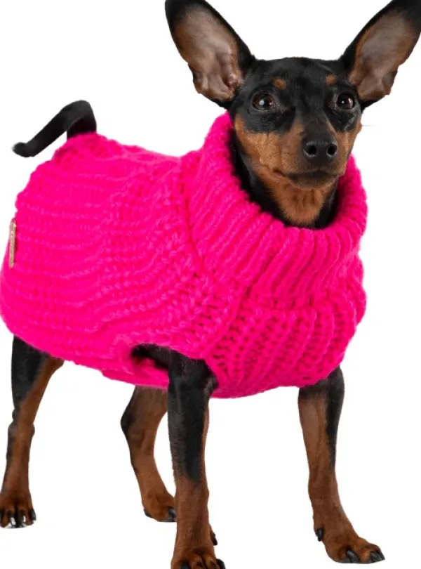 PAIKKA Neuletakit^Knit Sweater koirien villapaita, 20-30 cm, Pink