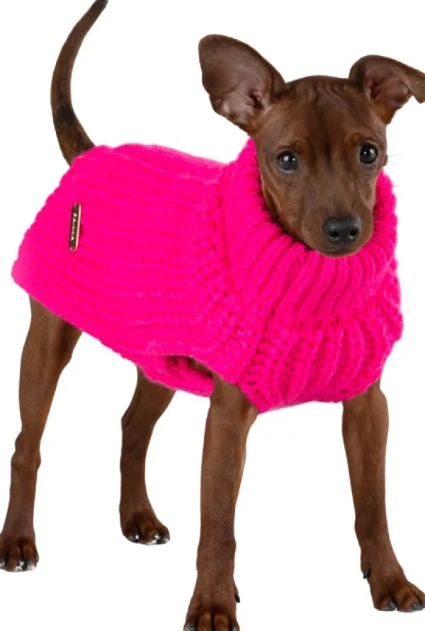 PAIKKA Neuletakit^Knit Sweater koirien villapaita, 20-30 cm, Pink