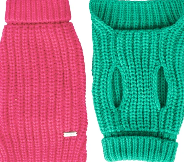 PAIKKA Neuletakit^Knit Sweater koirien villapaita, 20-30 cm, Pink