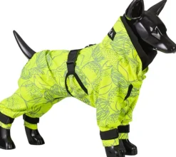 PAIKKA Rain Suit koiran sadehaalari, 35 - 50 cm, neonkeltainen| Sadetakit