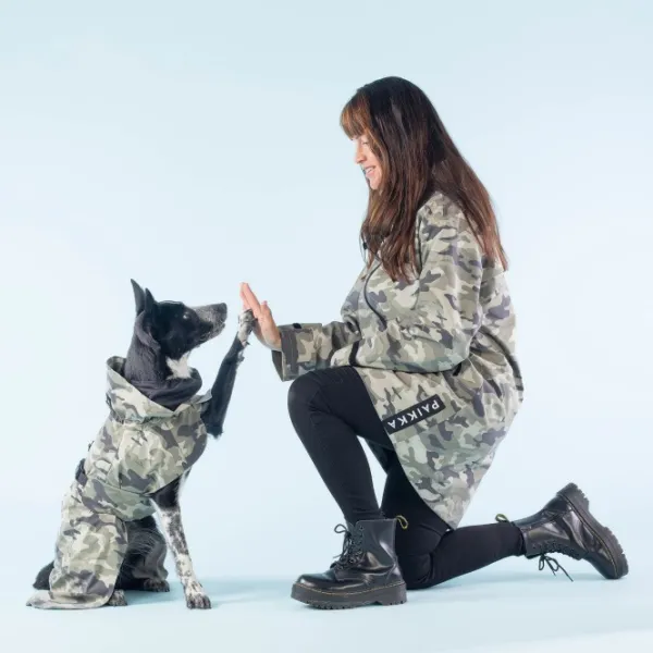 PAIKKA Recovery Raincoat koiran sadetakki, 35-50 cm, Camo| Sadetakit