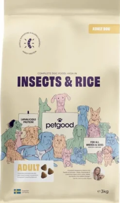 Petgood Koiran Kuivaruoka^Insektsfoder med Ris Vuxen koiranruoka, 3 kg