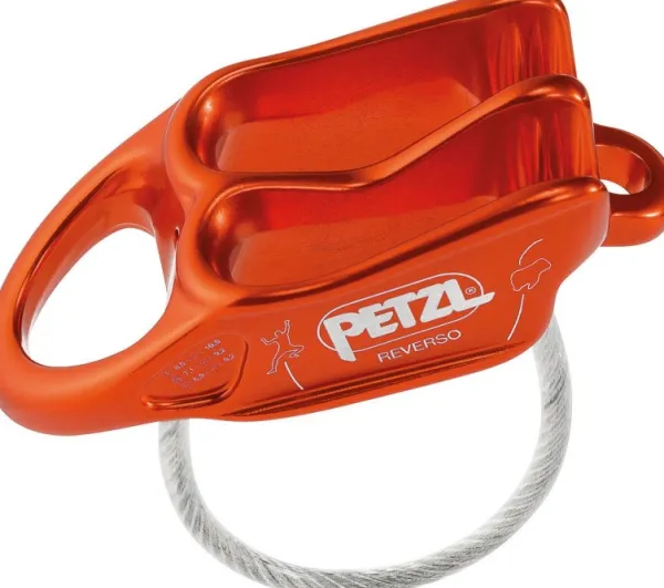 Petzl Kiipeilyvarusteet^Belay Device Reverso köysijarru, Red/Orange