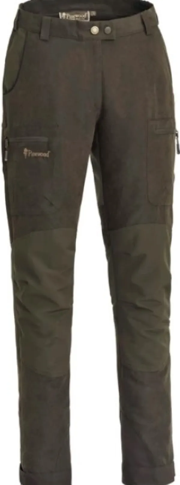 Pinewood Naisten metsästysvaatteet/Naisten Metsästyshousut^Caribou Hunt Extreme Trousers naisten metsästys- ja ulkoiluhousut, ruskea/tummanvihreä