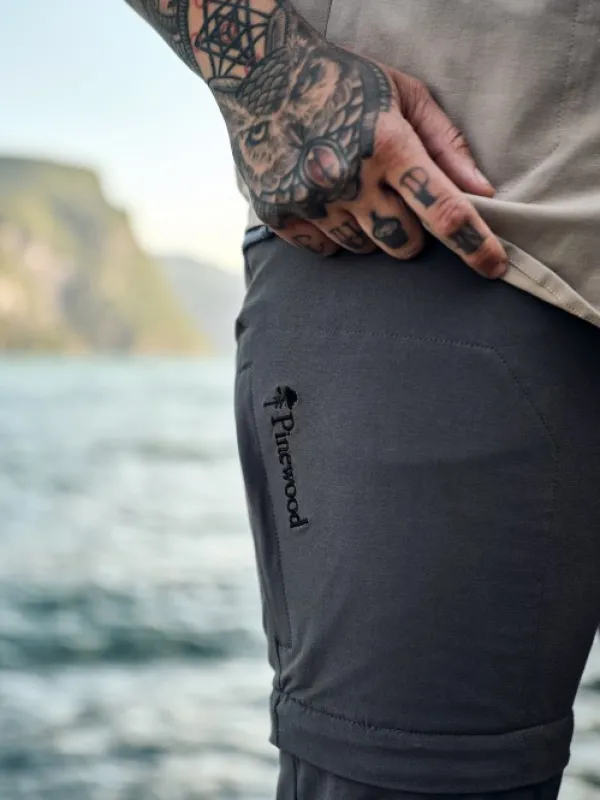 Pinewood Everyday Travel Zipoff Trousers naisten katkolahjehousut, harmaa| Vapaa-ajan Housut