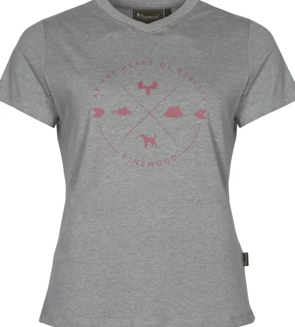 Pinewood Finnveden Trail T-Shirt naisten t-paita, vaaleanharmaa| Metsästysliivit/Fleeceliivit