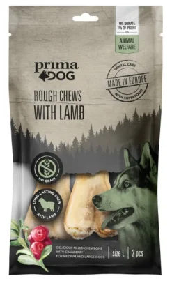 PrimaDog Prima Dog Rough Chews Lamb/Cranberry puruluu lammas/karpalo, 13,5 cm, 2 kpl| Puruluut