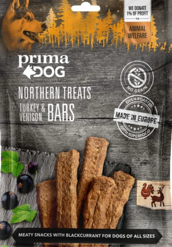PrimaDog Makupalat^Prima Northern Treats Kalkkuna-peuratanko -koiranherkku 80 G