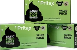 Pritax Poop Bags Value Pack Basic 400 pcs Black| Koirankakkapussit