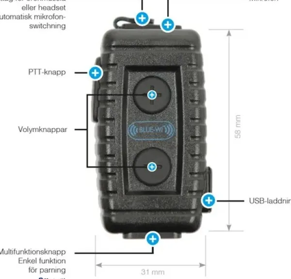 ProEquip Radiopuhelinten tarvikkeet/Bluetooth^PRO-BT Nighthawk v.4.1 Bluetoothadapteri