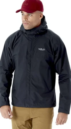 Rab Sadevaatteet^Downpour Eco Jacket ulkoilutakki, musta
