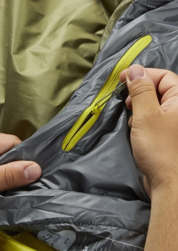 Rab Solar Eco 0 5°C makuupussi, Chlorite Green Unisex| Makuupussit/Kevät- Ja Kesämakuupussit