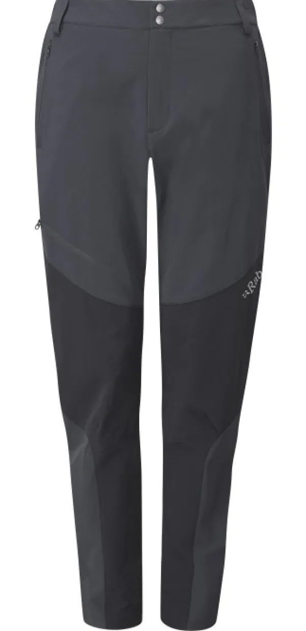 Rab Torque Mountain Softshell naisten kiipeilyhousut, tummanharmaa/musta| Retkeilyhousut