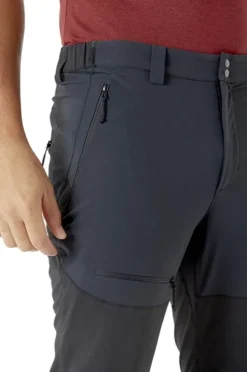 Rab Torque Mountain Softshell Pants kiipeilyhousut, tummanharmaa/musta| Retkeilyhousut