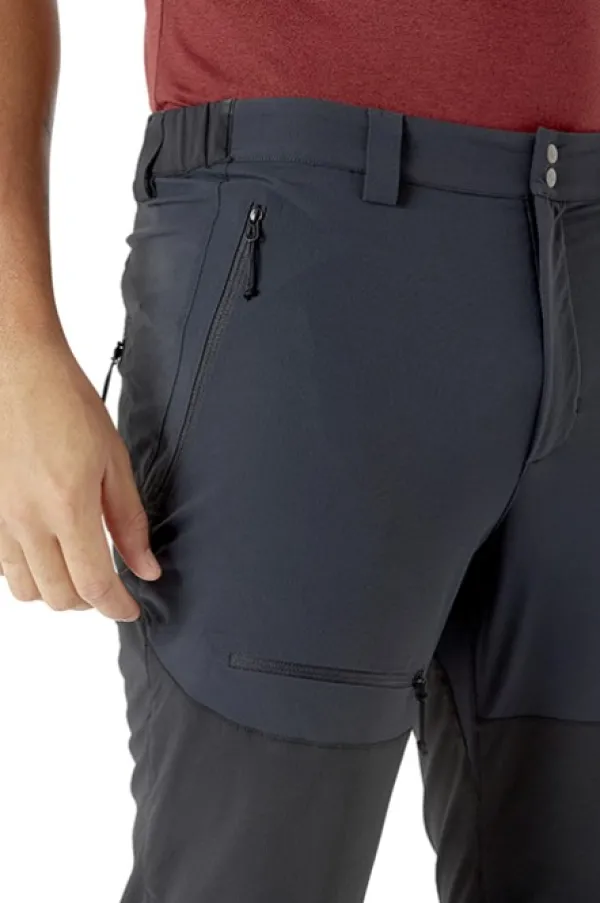 Rab Torque Mountain Softshell Pants kiipeilyhousut, tummanharmaa/musta| Retkeilyhousut