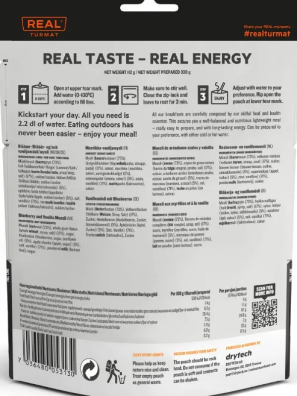 REAL Turmat Retkiruoat^mustikkamysli vaniljalla