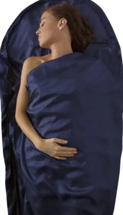 Sea to Summit Makuupussilakanat, peitot ja retkityynyt^Sleepliner Silk Stretch makuupussilakana, tummansininen