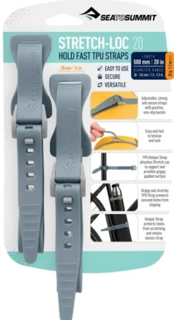 Sea to Summit Strap Stretch-Loc TPU 20x500 mm 2-pack Dusk| Preppaus Ja Varustautuminen