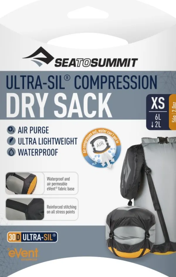 Sea to Summit Kuiva- Ja Pakkauspussit^Ultra-Sil eVent Compression Dry Sack XSmall 6L/2L Grey