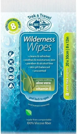 Sea to Summit Wilderness Wipes XL 8-Pack| Matkatarvikkeet