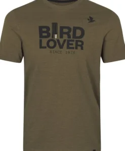Seeland Metsästysliivit/Fleeceliivit^Bird Lover T-shirt t-paita, Dark Olive Melange