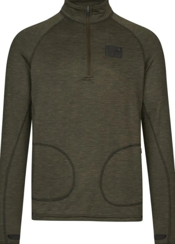 Seeland Metsästysliivit/Fleeceliivit^Peak Half-Zip Pine Green Melange