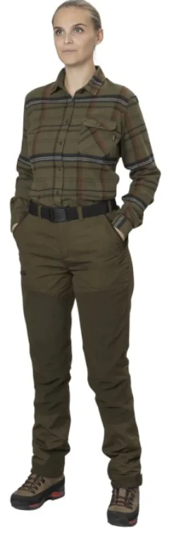 Seeland Metsästyspaidat^Skye Flannel Shirt naisten paita, Grape Leaf/Terracotta Check