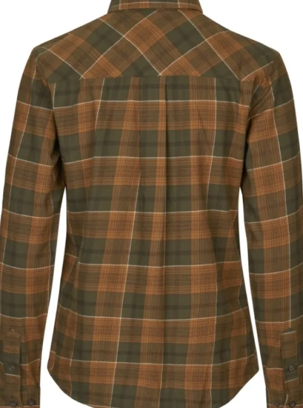 Seeland Naisten metsästysvaatteet/Naisten Metsästyspaidat^Skye Flannel Shirt Women Grizzly Brown/Terracotta Check