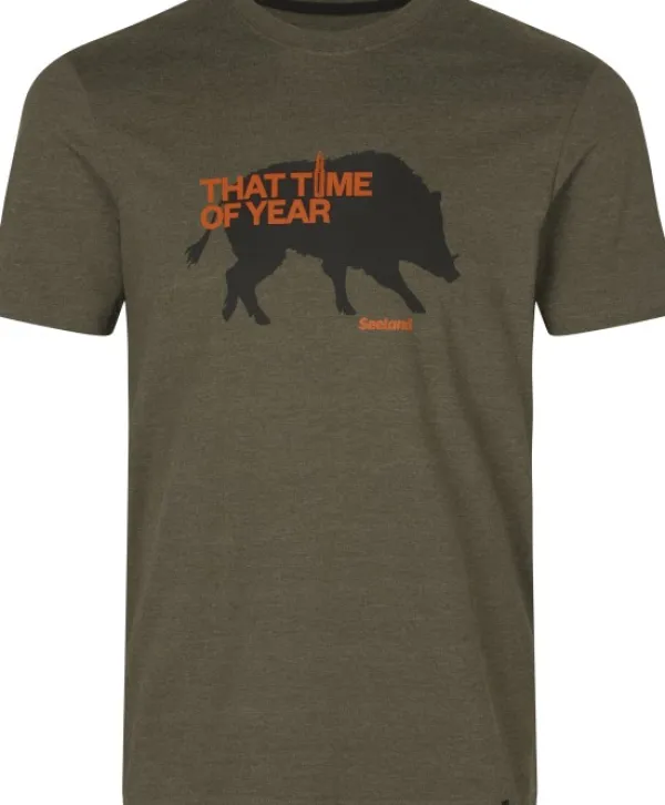 Seeland That Time T-shirt t-paita, Pine Green Melange| Metsästysliivit/Fleeceliivit
