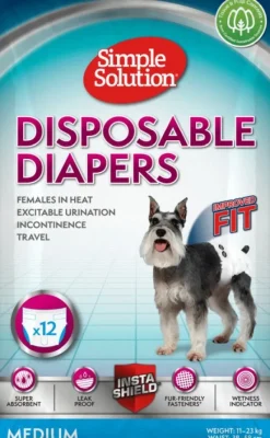 Simple Solution Disposable Diapers nartun suojat, M, 12 kpl| Narttujen Ja Urosten Suojat