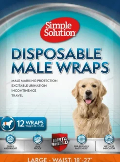 Simple Solution Narttujen Ja Urosten Suojat^Disposable Male Wraps suojat uroskoirille, L, 12 kpl