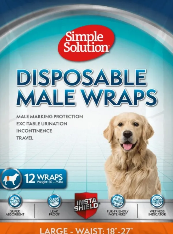 Simple Solution Narttujen Ja Urosten Suojat^Disposable Male Wraps suojat uroskoirille, L, 12 kpl
