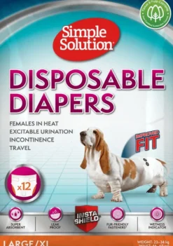 Simple Solution Disposable Diapers nartun suojat, L-XL, 12kpl| Narttujen Ja Urosten Suojat
