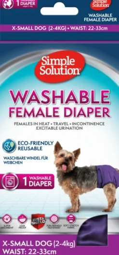 Simple Solution Narttujen Ja Urosten Suojat^Washable Female Diaper nartun suoja, Extra Small
