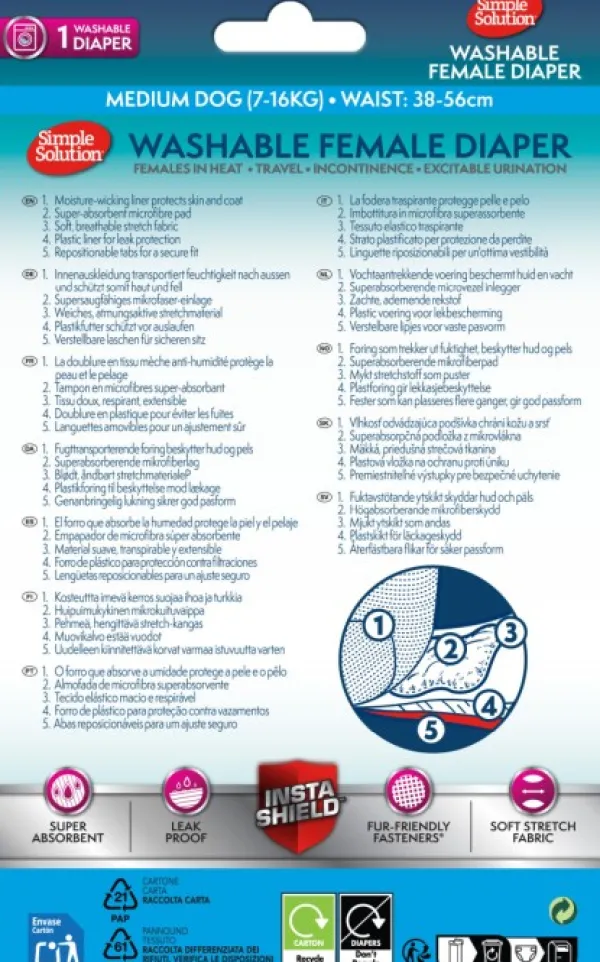 Simple Solution Narttujen Ja Urosten Suojat^Washable Female Diaper Medium