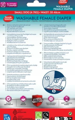 Simple Solution Narttujen Ja Urosten Suojat^Washable Female Diaper nartun suoja, Small