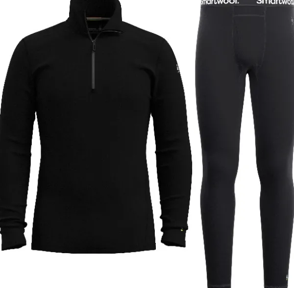 Smartwool Classic Thermal Merino 1/4 Zip merinokerrasto, musta| Pitkähihaiset Paidat