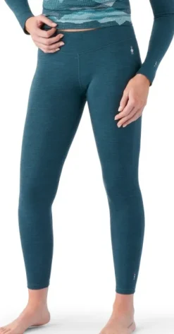 Smartwool Classic Thermal Merino 1/4 Zip naisten merinokerrasto, petrooli| Pitkähihaiset Paidat