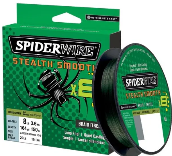SpiderWire Stealth Smooth 8 siima, 150 m, tummanvihreä| Kalastusvarusteet