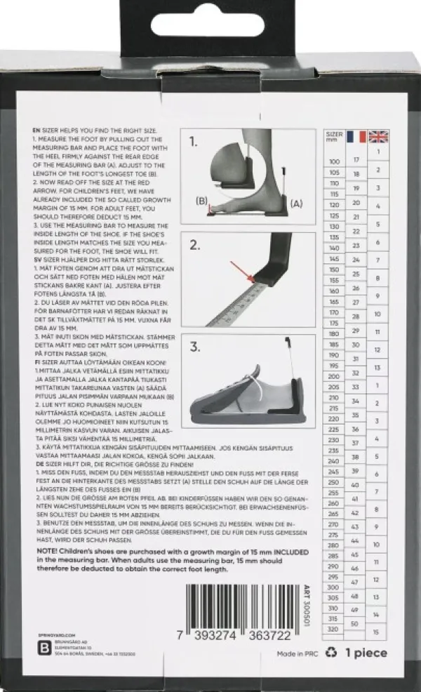 Springyard Kengänhoito^Sizer mittatikku