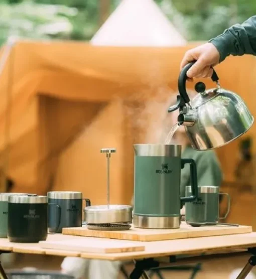 Stanley Termospullot^The Stay-Hot French Press kahvitermos, 1,4 L, harmaavihreä