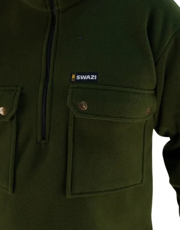 Swazi Back 40 fleecetakki, tummanvihreä| Kalastusvaatteet