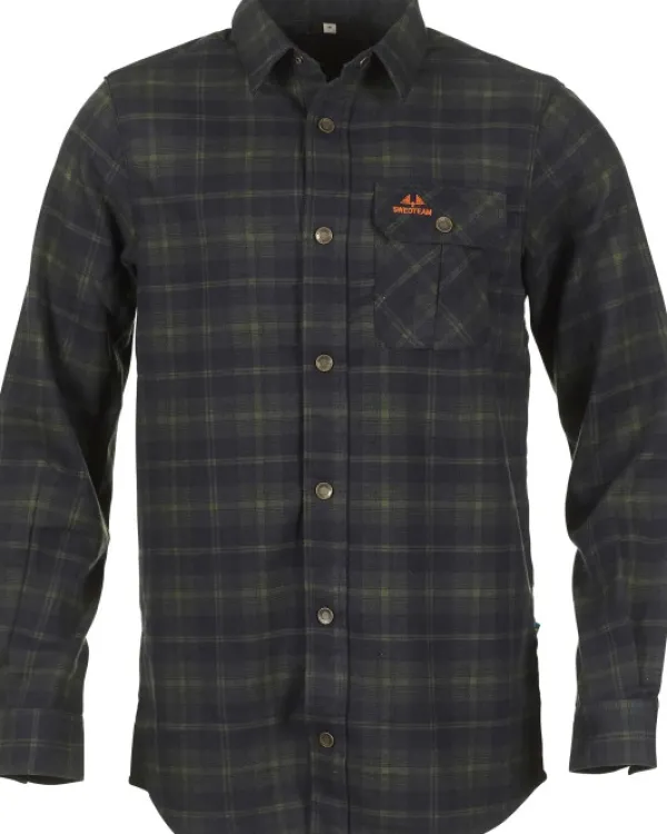 Swedteam Crest Shirt vuorillinen paita, Forest Green| Metsästyspaidat