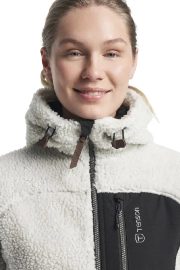 Tenson Himalaya Teddy Fleece Hood naisten fleecetakki, Oyster Mushroom| Hupparit, Fleecet Ja Välipaidat