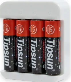 Tipsun 1.5V AA Ladattavat akut Lithium-ion, valkoinen| Paristot, Laturit Ja Vara-akut