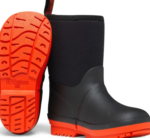 Tretorn Kuling Neoprene lasten vuorelliset saappaat, musta/oranssi| Lasten Kengät