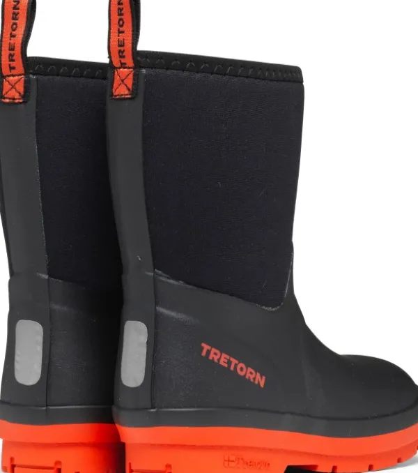 Tretorn Kuling Neoprene lasten vuorelliset saappaat, musta/oranssi| Lasten Kengät