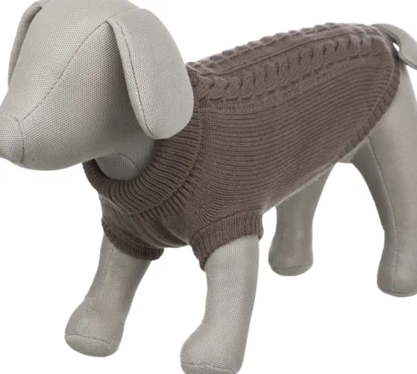 Trixie Neuletakit^Kenton Pullover koiran villapaita, 55-60 cm, harmaanruskea