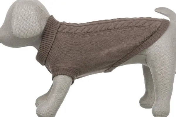 Trixie Neuletakit^Kenton Pullover koiran villapaita, 55-60 cm, harmaanruskea