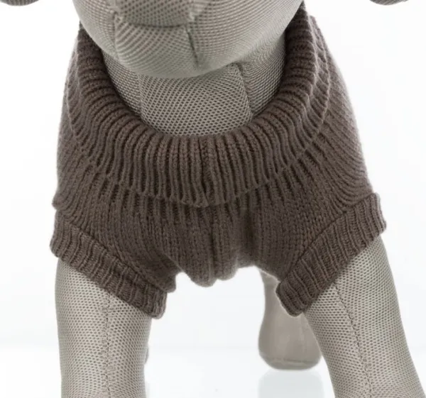 Trixie Neuletakit^Kenton Pullover koiran villapaita, 55-60 cm, harmaanruskea